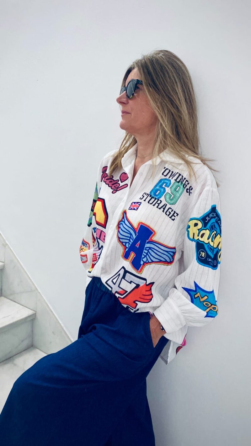 Camisa oversize a rayas customizada