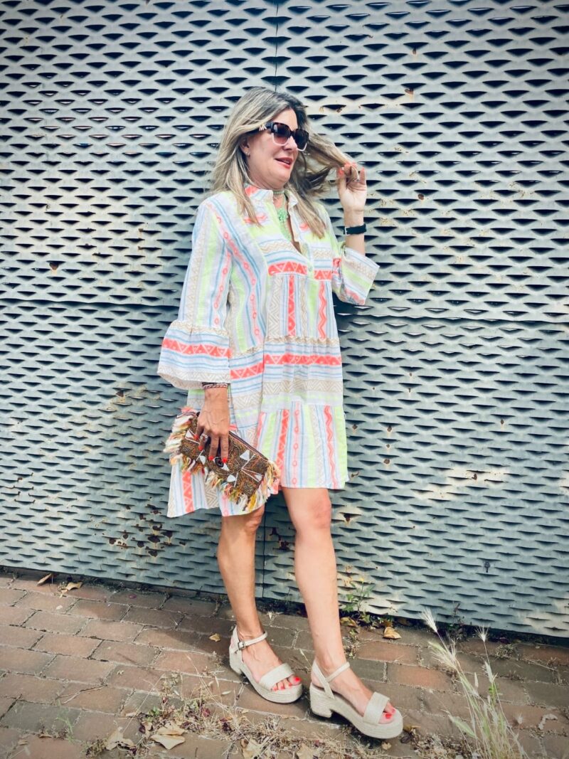 Vestido estilo étnico colores fluo