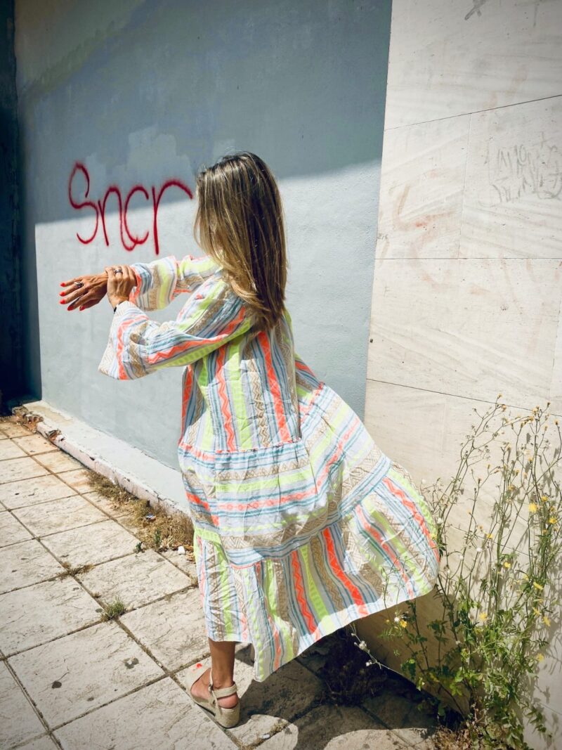 Vestido estilo étnico colores fluo - Imagen 3