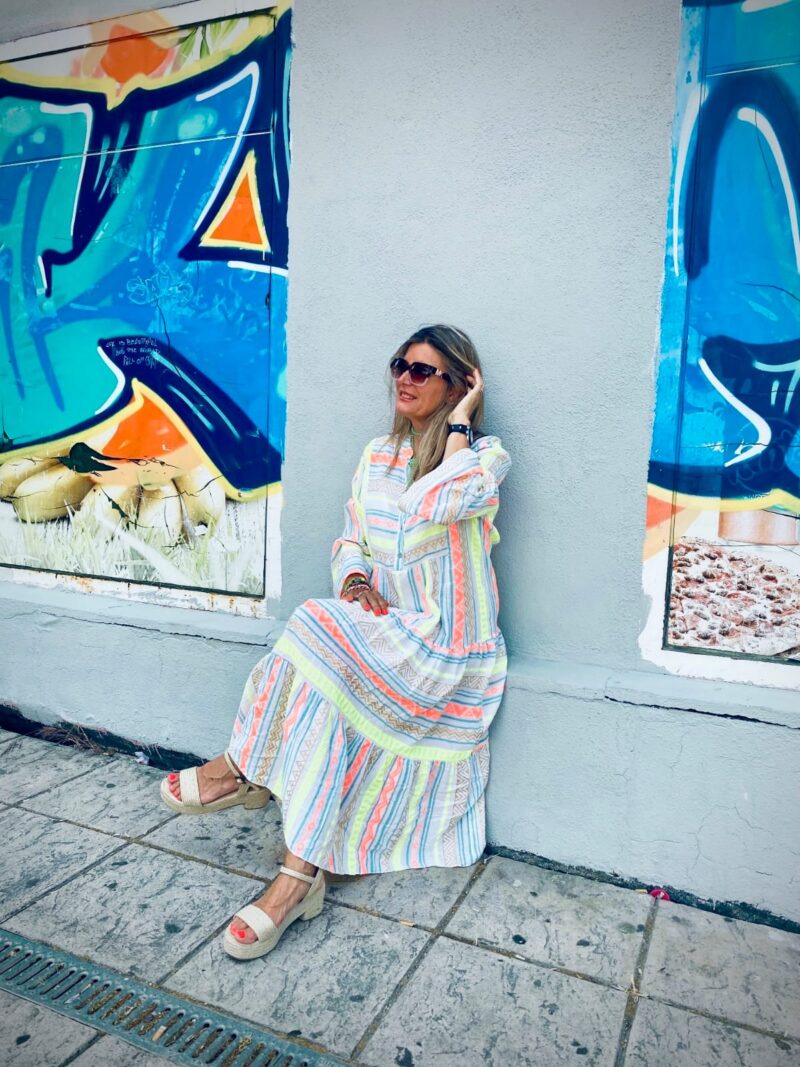 Vestido estilo étnico colores fluo