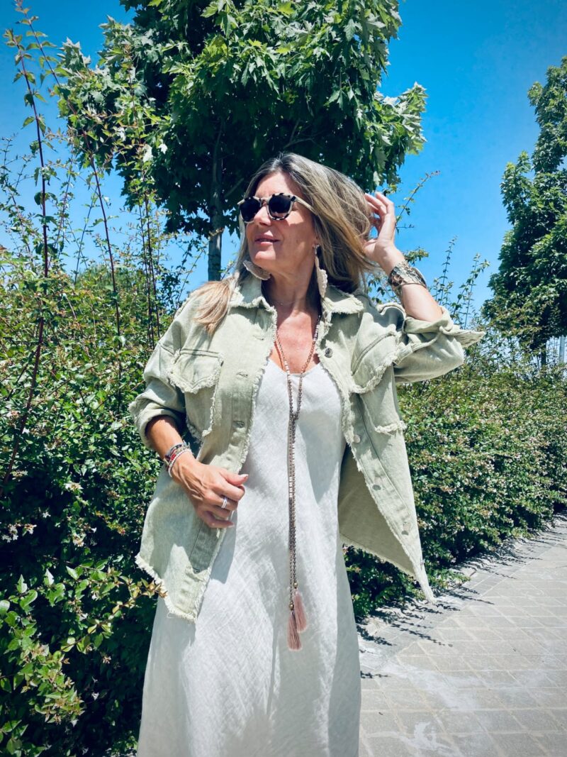 Chaqueta Boho Style verde agua