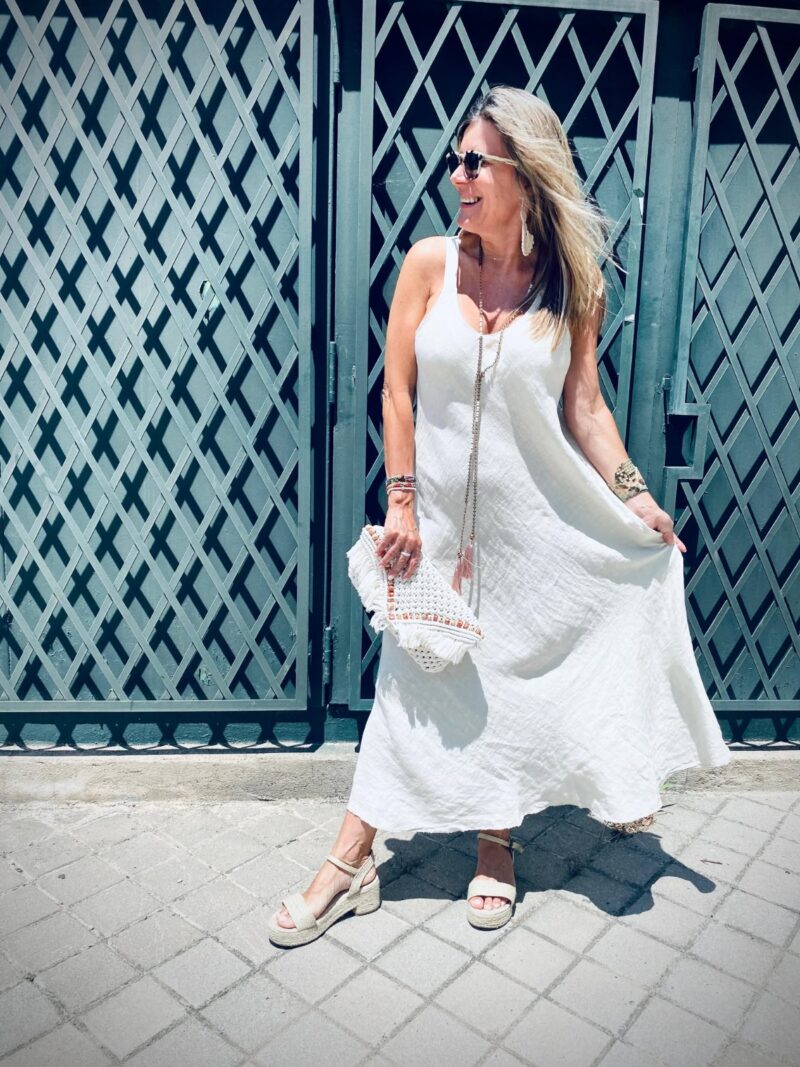 Vestido lino al bies - Imagen 2