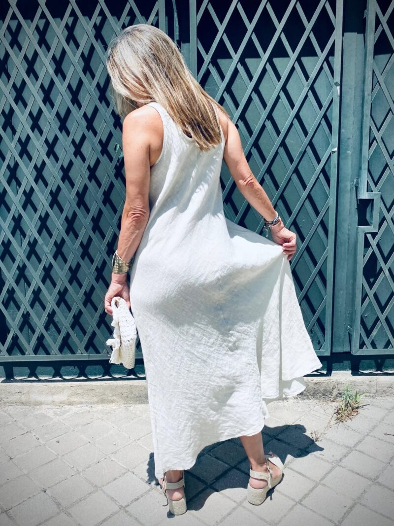 Vestido lino al bies - Imagen 4
